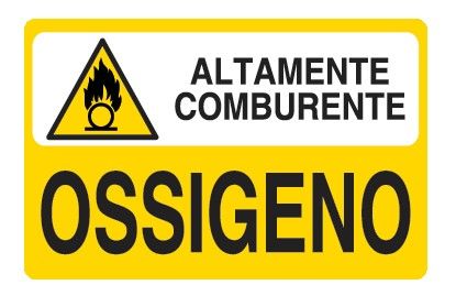 Cartello in All. 300x200 mm ALTAMENTE COMBURENTE OSSIGENO