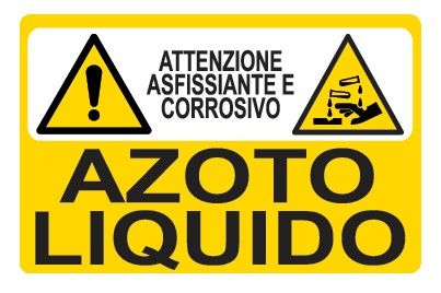 Cartello in All. 300x200 mm ATTENZIONE ASFISSIANTE E CORROSIVO AZOTO LIQUIDO