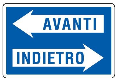 Cartello in All. 300x200 mm AVANTI INDIETRO