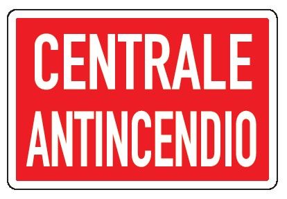 Cartello in All. 300x200 mm CENTRALE ANTINCENDIO (FONDO ROSSO)