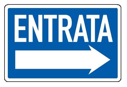 Cartello in All. 300x200 mm ENTRATA CON FRECCIA A DX