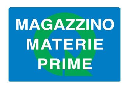 Cartello in All. 300x200 mm MAGAZZINO MATERIE PRIME