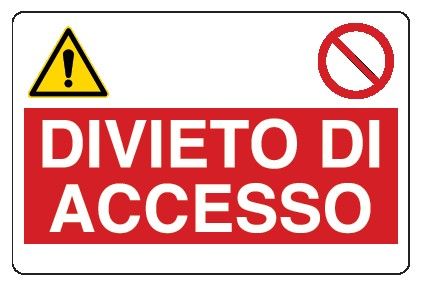 Cartello in All. 300x200 mm SPAZIO CONFINATO DIVIETO D'ACCESSO L'ACCESSO DEVE ESSERE AUTORIZZATO