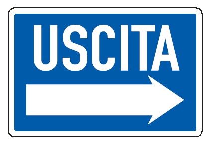Cartello in All. 300x200 mm USCITA CON FRECCIA A DX
