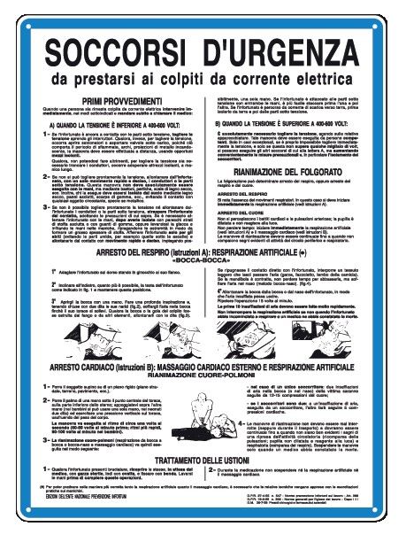 Cartello in All. 330x470 mm SOCCORSI D'URGENZA