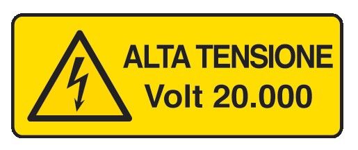 Cartello in All. 330x500 mm ALTA TENSIONE VOLT 20.000