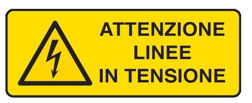 Cartello in All. 330x500 mm ATTENZIONE LINEE IN TENSIONE