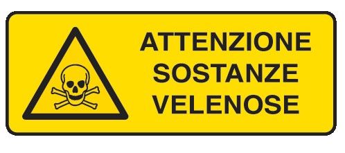Cartello in All. 330x500 mm ATTENZIONE SOSTANZE VELENOSE