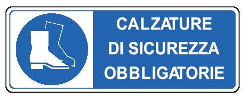 Cartello in All. 330x500 mm CALZATURE DI SICUREZZA OBBLIGATORIE