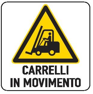 Cartello in All. 330x500 mm CARRELLI IN MOVIMENTO