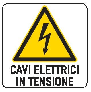 Cartello in All. 330x500 mm CAVI ELETTRICI IN TENSIONE