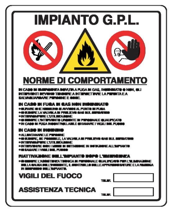 Cartello in All. 330x500 mm IMPIANTO GPL