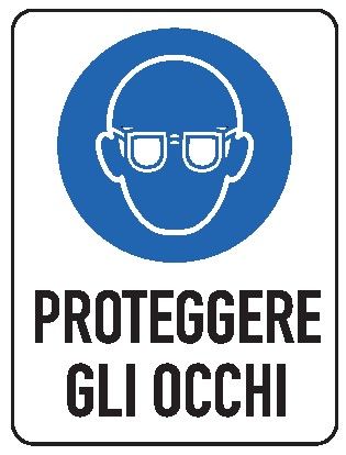 Cartello in All. 330x500 mm PROTEGGERE GLI OCCHI