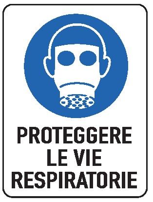 Cartello in All. 330x500 mm PROTEGGERE LE VIE RESPIRATORIE