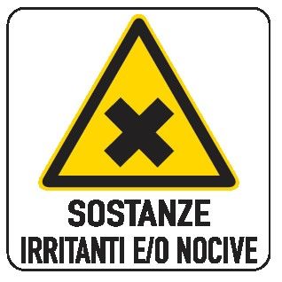 Cartello in All. 330x500 mm SOSTANZE IRRITANTI E/O NOCIVE