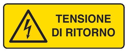 Cartello in All. 330x500 mm TENSIONE DI RITORNO