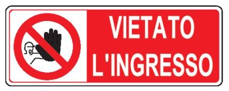 Cartello in All. 330x500 mm VIETATO L'INGRESSO