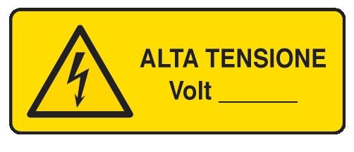 Cartello in All. 350x125 mm ALTA TENSIONE VOLT___