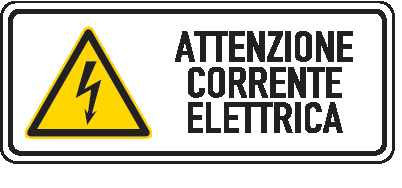 Cartello in All. 350x125 mm ATTENZIONE CORRENTE ELETTRICA