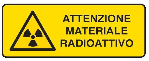Cartello in All. 350x125 mm ATTENZIONE MATERIALE RADIOATTIVO