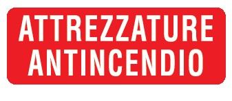 Cartello in All. 350x125 mm ATTREZZATURE ANTINCENDIO (FONDO ROSSO)