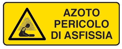 Cartello in All. 350x125 mm AZOTO PERICOLO DI ASFISSIA