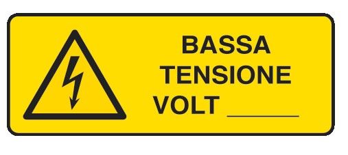 Cartello in All. 350x125 mm BASSA TENSIONE VOLT____