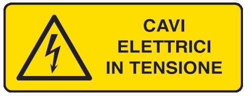 Cartello in All. 350x125 mm CAVI ELETTRICI IN TENSIONE
