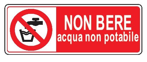 Cartello in All. 350x125 mm NON BERE ACQUA NON POTABILE