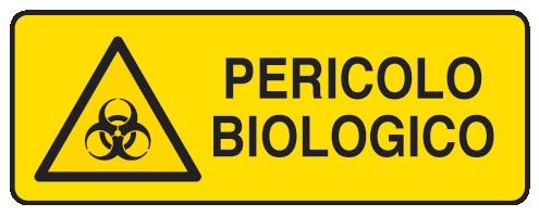 Cartello in All. 350x125 mm PERICOLO BIOLOGICO