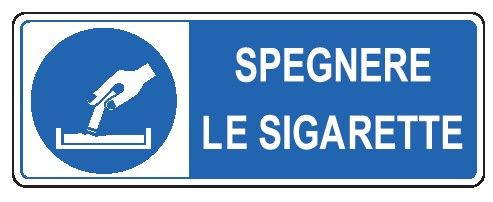 Cartello in All. 350x125 mm SPEGNERE LE SIGARETTE