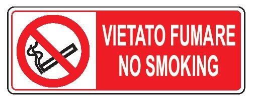 Cartello in All. 350x125 mm VIETATO FUMARE NO SMOKING