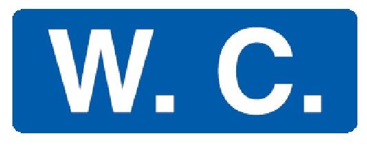 Cartello in All. 350x125 mm W.C.