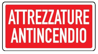 Cartello in All. 375x175 mm ATTREZZATURE ANTINCENDIO (FONDO ROSSO SCRITTA BIANCA)