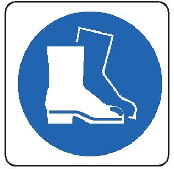 Cartello in All. 435x435 mm È OBBLIGATORIO INDOSSARE LE CALZATURE DI SICUREZZA