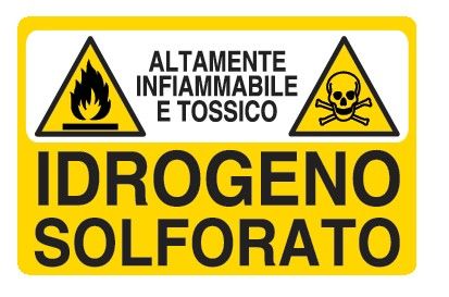 Cartello in All. 500x330 mm ALTAMENTE INFIAMMBILE E TOSSICO IDROGENO SOLFORATO