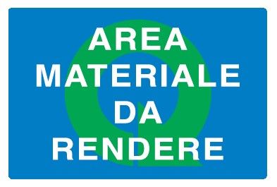 Cartello in All. 500x330 mm AREA MATERIALE DA RENDERE