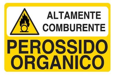 Cartello in All. 500x330 mm ATTENZIONE COMBURENTE E CORROSIVO PEROSSIDO ORGANICO
