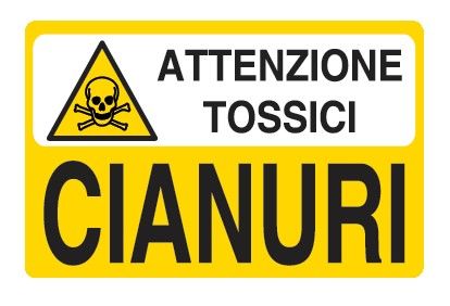 Cartello in All. 500x330 mm ATTENZIONETOSSICI CIANURI