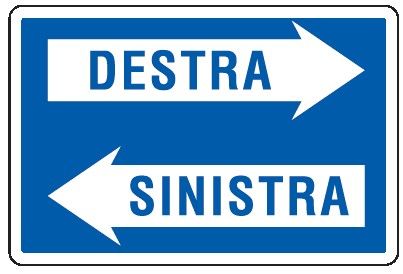 Cartello in All. 500x330 mm DESTRA SINISTRA