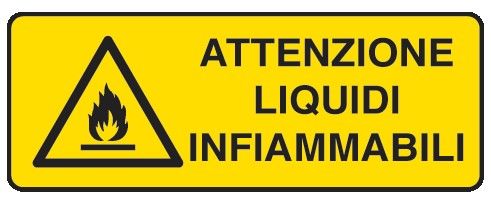 Cartello in All. 610x300 mm ATTENZIONE LIQUIDI INFIAMMABILI