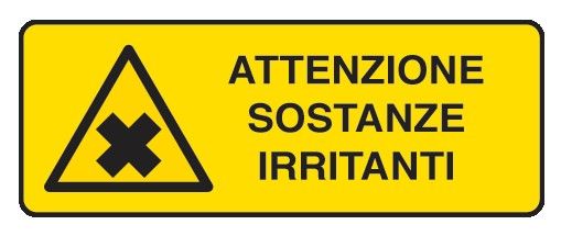 Cartello in All. 610x300 mm ATTENZIONE SOSTANZE IRRITANTI