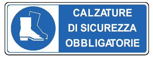 Cartello in All. 610x300 mm CALZATURE DI SICUREZZA OBBLIGATORIE