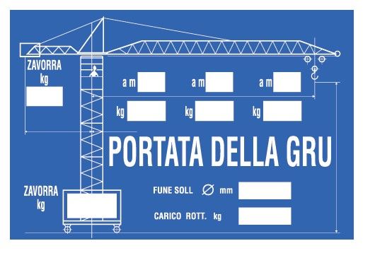 Cartello in All. 660x500 mm PORTATA DELLA GRU