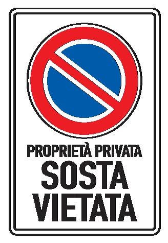 Cartello in All. Piano 400x600 mm PROPRIETÀ PRIVATA SOSTA VIETATA