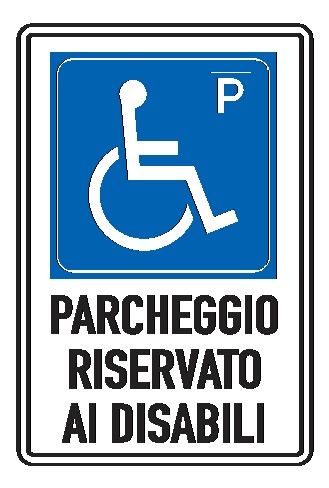 Cartello in All. Scatolato Rifrangente 400x600 mm PARCHEGGIO RISERVATO AI DISABILI
