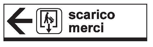 Cartello In Lamiera Scatolata 1000x200 mm SCARICO MERCI (COMUNICARE DIREZIONE FRECCIA)