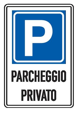 Cartello In Lamiera Scatolata 250x450 mm PARCHEGGIO PRIVATO