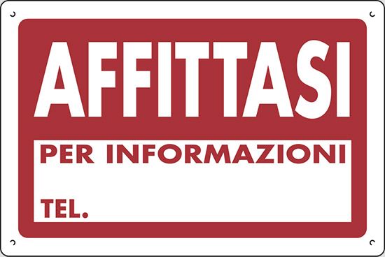 Cartello in polionda cm 60x40 AFFITTASI PER INFORMAZIONI TEL.