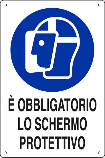 Cartello in polionda cm 60x40 È OBBLIGATORIO LO SCHERMO PROTETTIVO